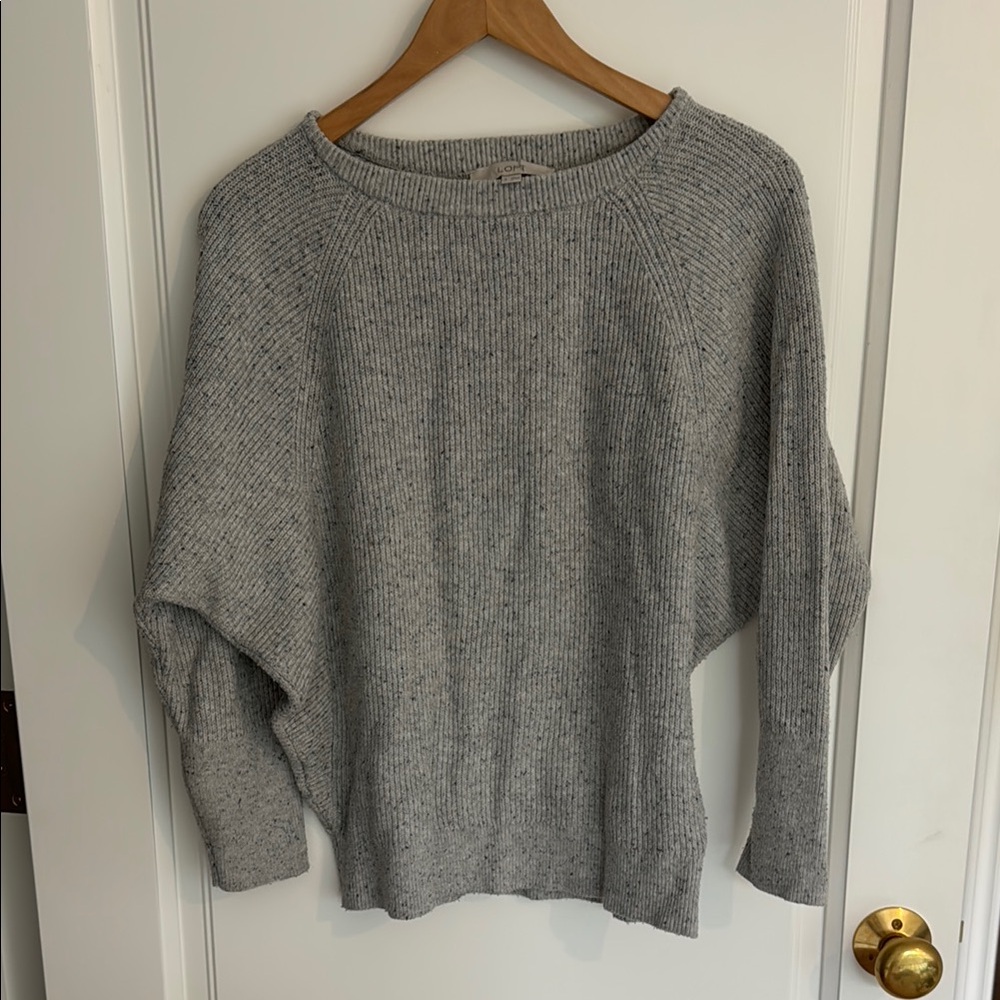 LOFT Gray Crew Neck Sweater Versatile Knit Essential